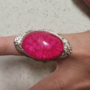 Maurices Chunky Pink and Silver Adjustable Fashion Ring